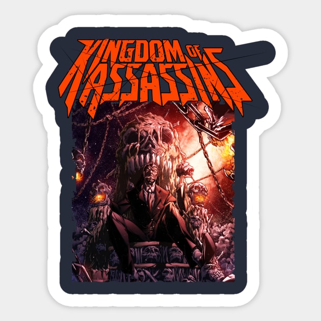Kingdom of Assassins Skull throne Sticker by erikmackenzie